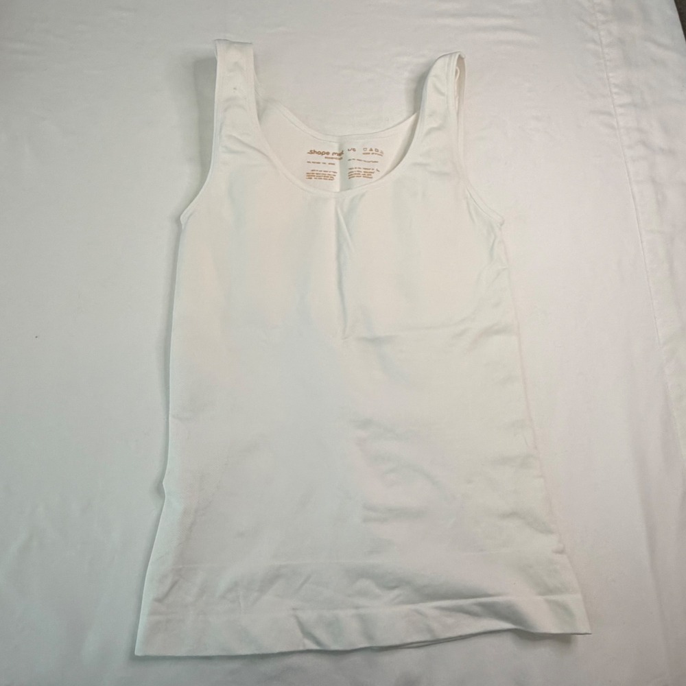 Shapermint Essentials Scoop Neck Cami White Seamless Compression Tank L/G
